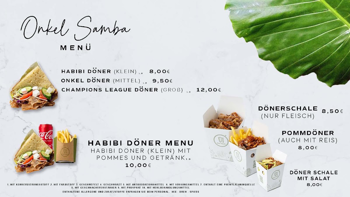Onkel Samba Borken Menu 1