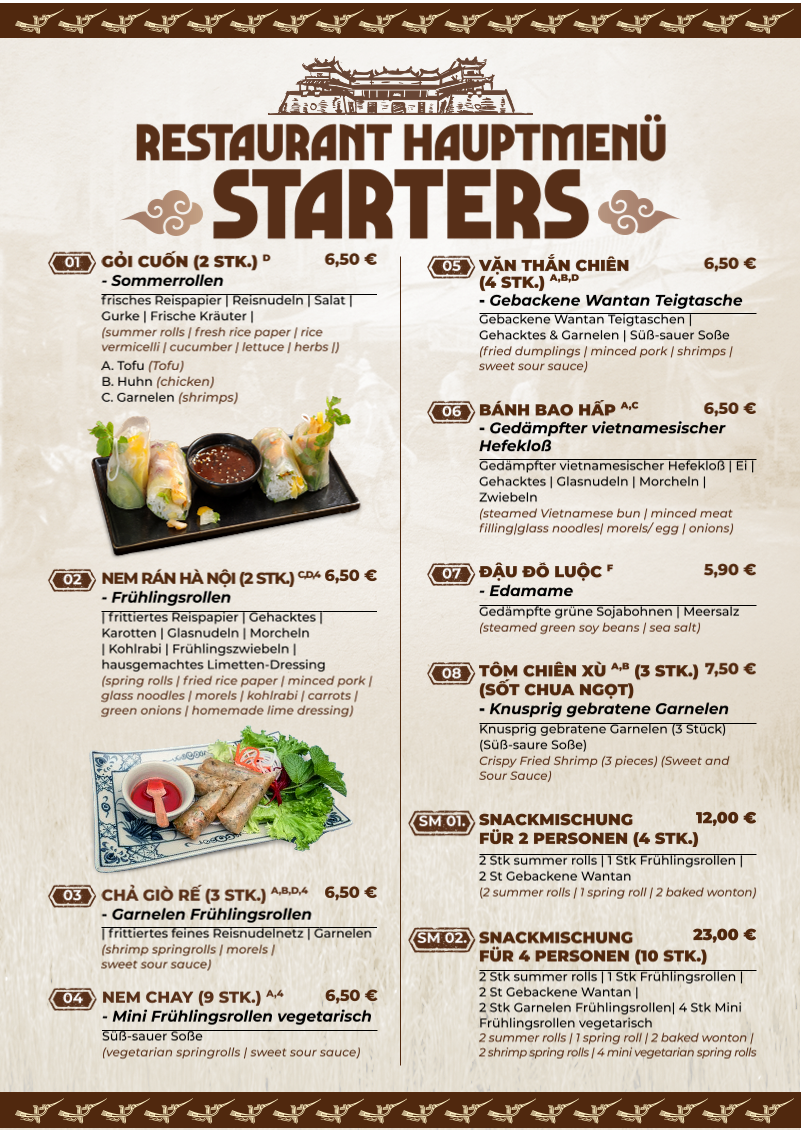 Hue Xua Vietnamesisches und Sushi-Restaurant Menu 3