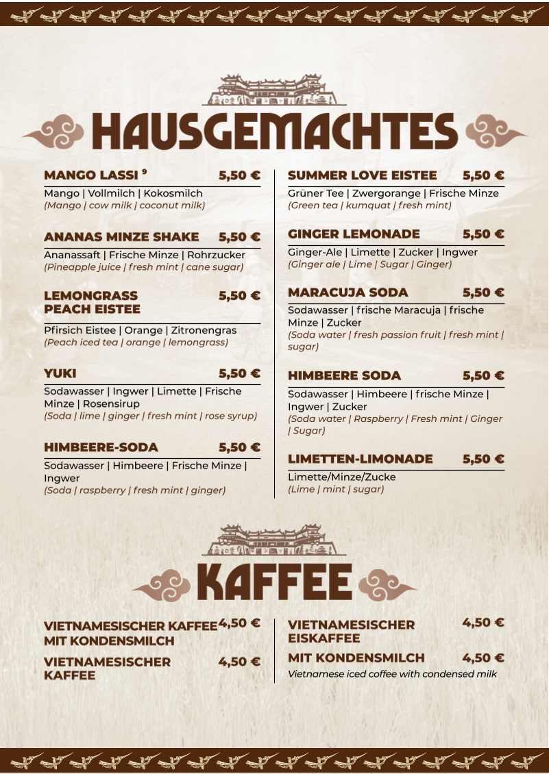 Hue Xua Vietnamesisches und Sushi-Restaurant Menu 4