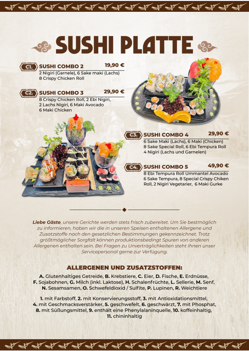 Hue Xua Vietnamesisches und Sushi-Restaurant Menu 8