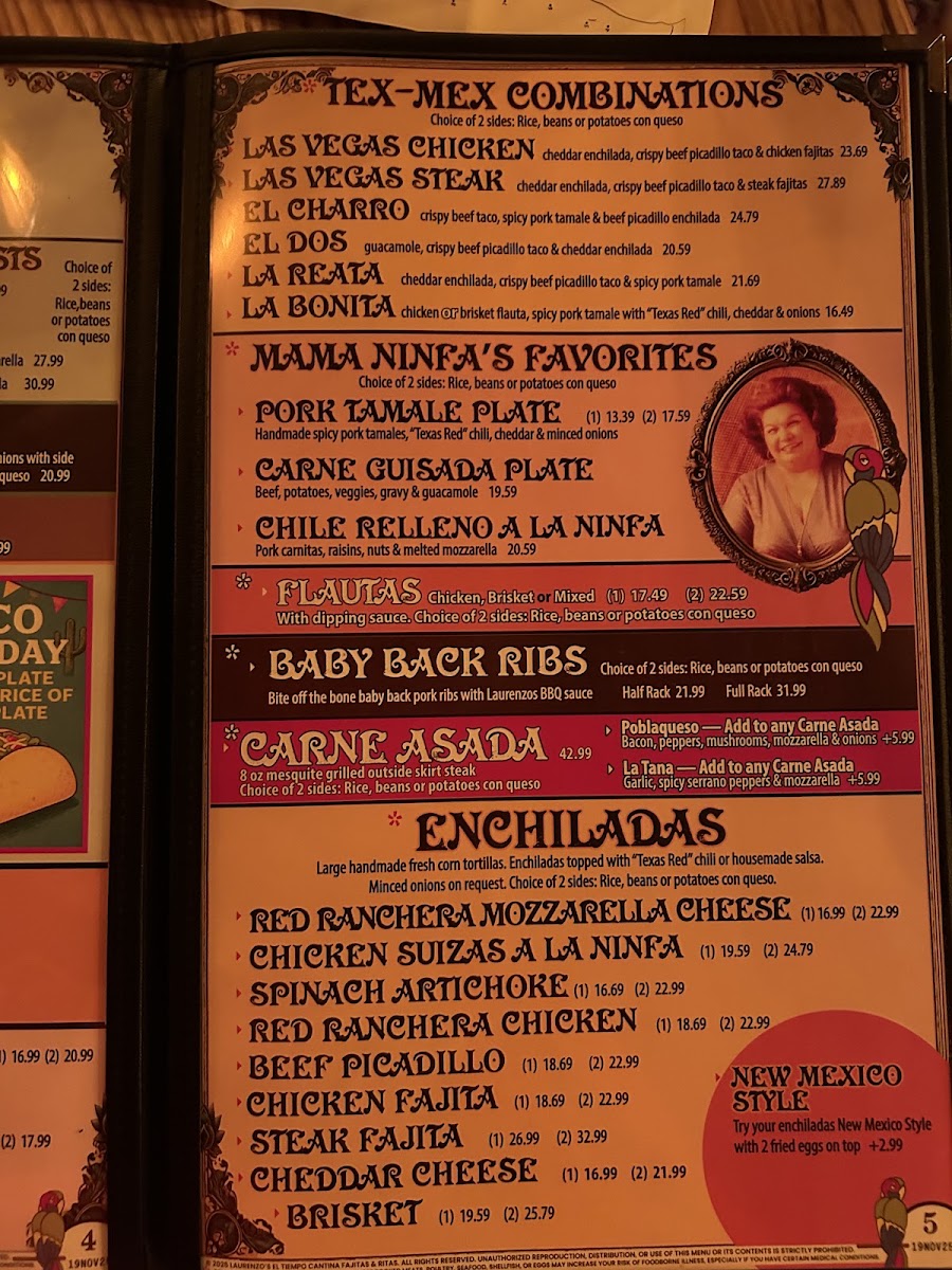 El Tiempo Cantina Menu 1