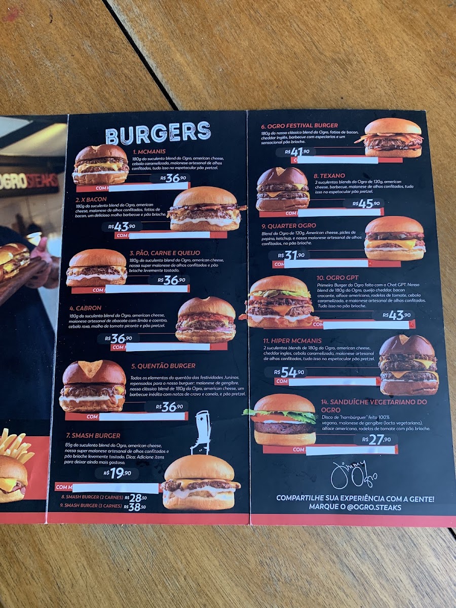 Ogro Steaks Botafogo Menu 3