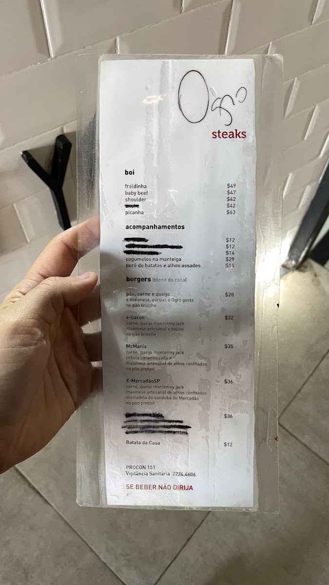 Ogro Steaks Botafogo Menu 7