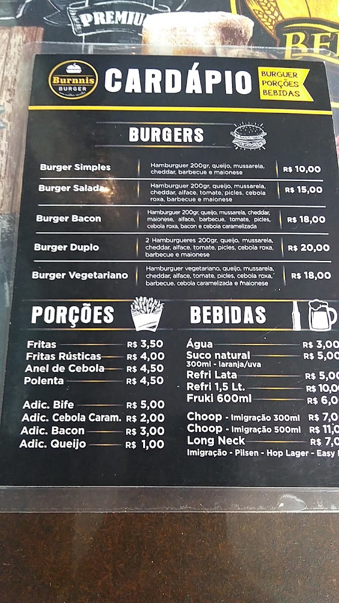 Burnnis Burger Menu 2
