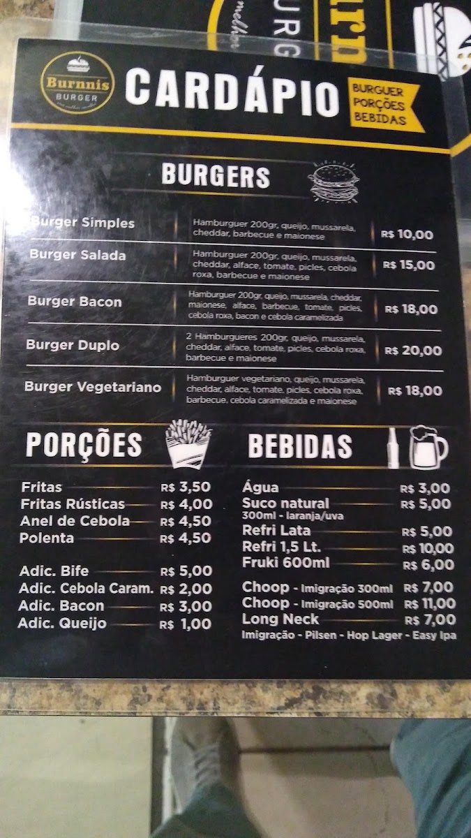 Burnnis Burger Menu 3