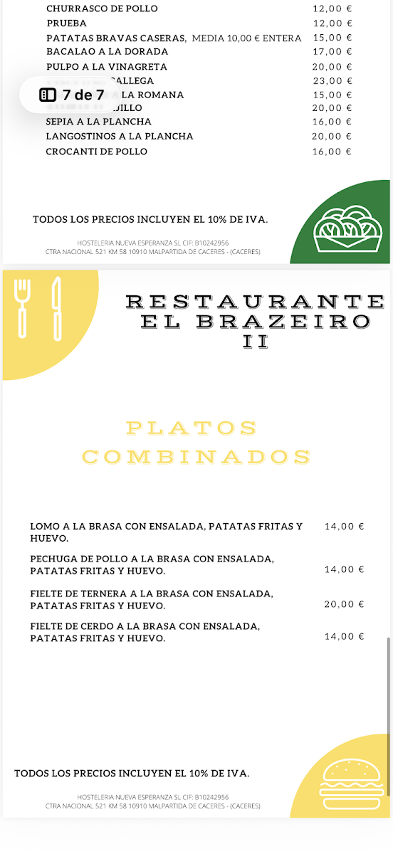 Restaurante O Brazeiro Menu 3