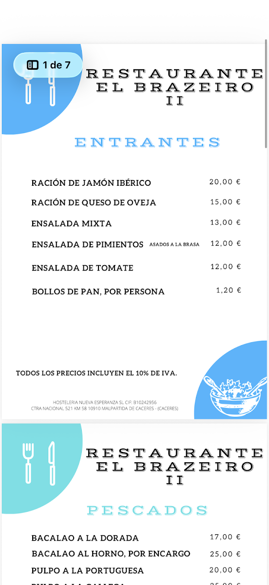 Restaurante O Brazeiro Menu 5