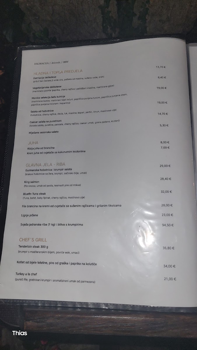 Restaurant - Trattoria, Belvedere Menu 3