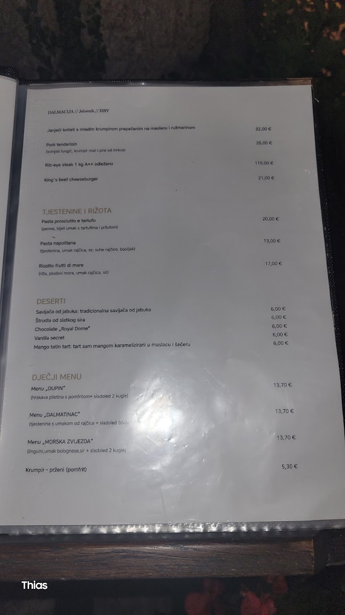 Restaurant - Trattoria, Belvedere Menu 4