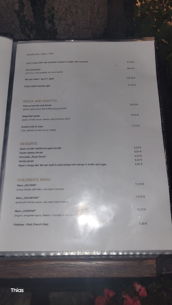 Restaurant - Trattoria, Belvedere Menu 5
