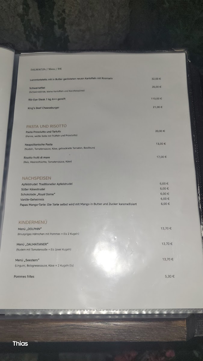 Restaurant - Trattoria, Belvedere Menu 6