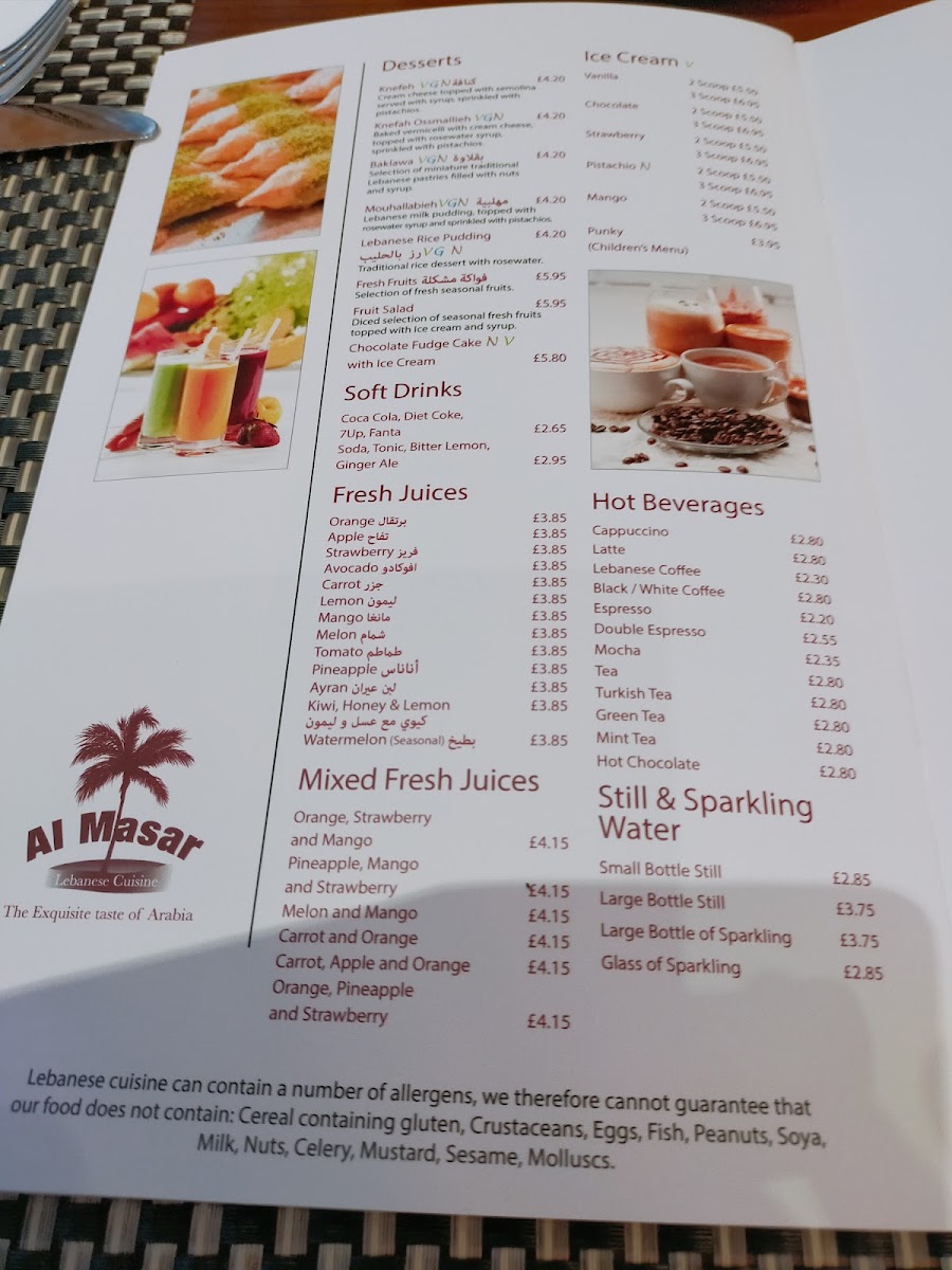 Al Masar Lebanese Restaurant Menu 7
