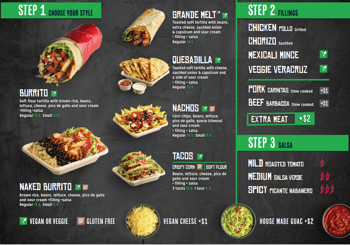 Mad Mex Melbourne Central Menu 1