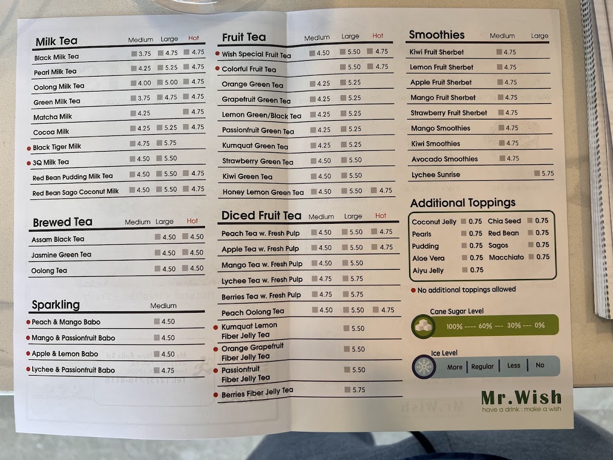 Mr. Wish New Falls Menu 1