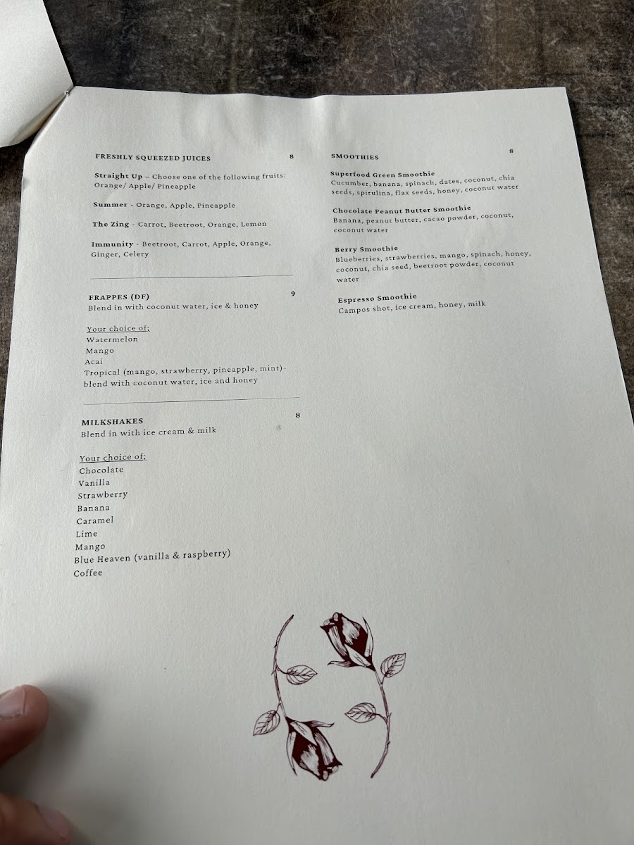The Old Rosebud Menu 3
