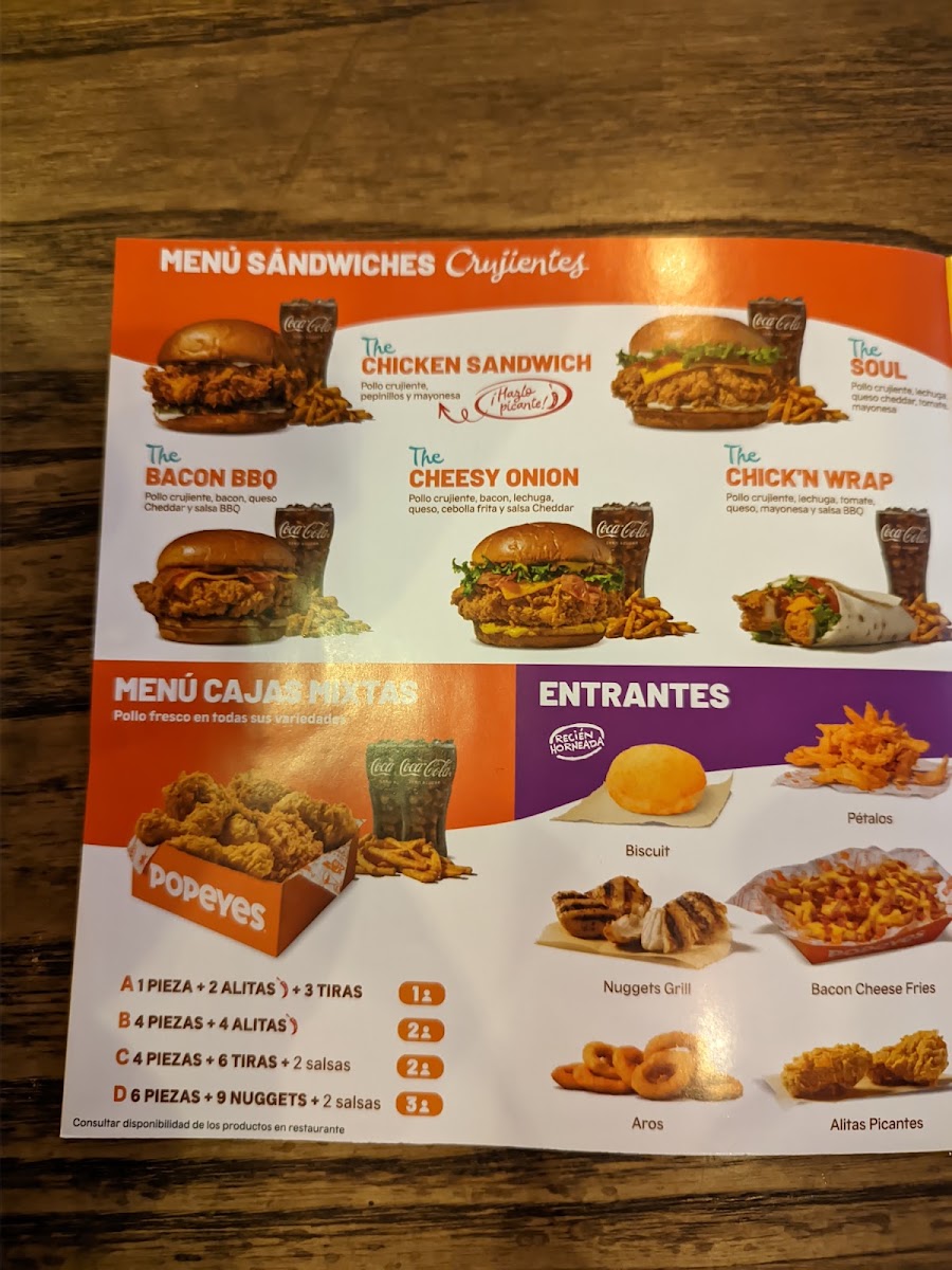 Popeyes Famous Louisiana Chicken Menu 1