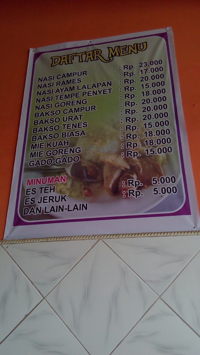 Bakso Pak No. Menu 1