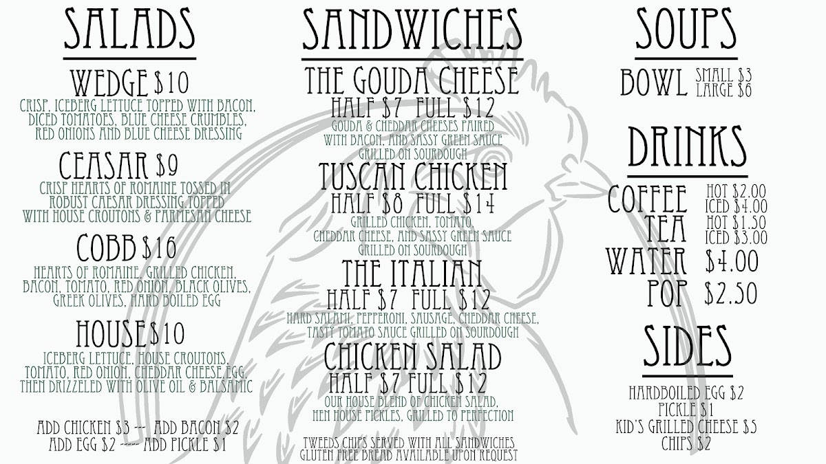 Peckish Cafe & Coffeehouse at The Hen House Menu 3