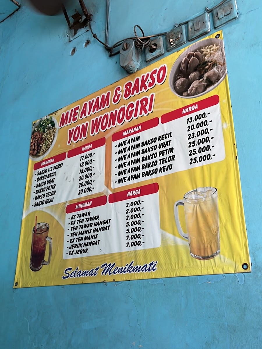 Bakso Yon Wonogiri Menu 1