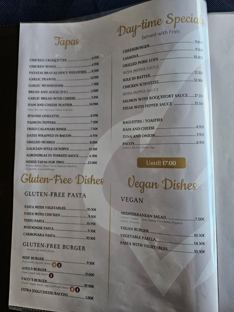 Paco's Restaurant Menu 8