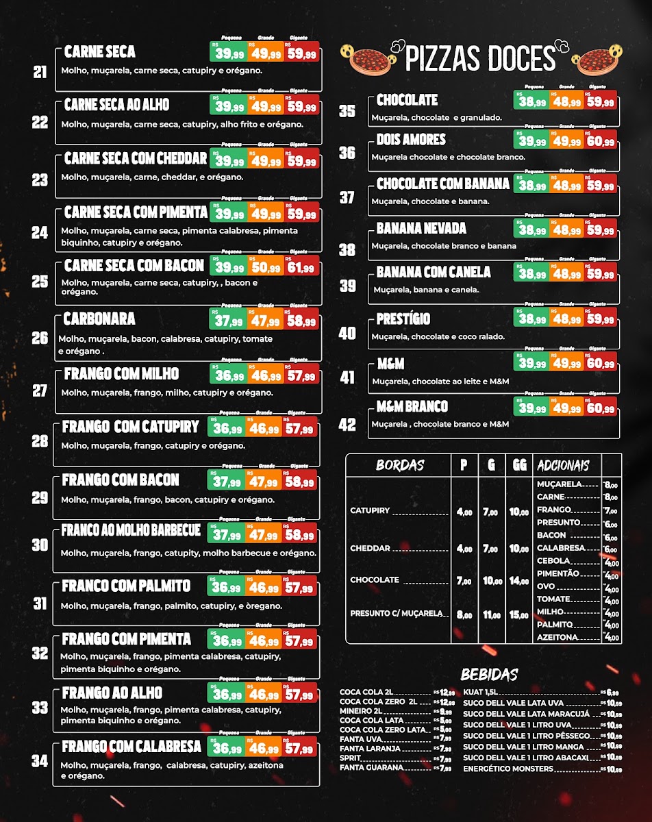 Italiana Pizzas Menu 1
