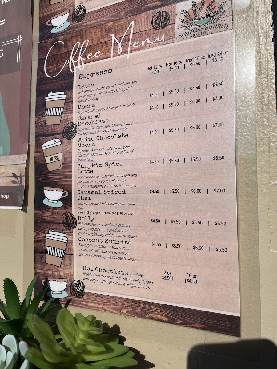 Sagebrush Sunrise Coffee Co. Menu 10