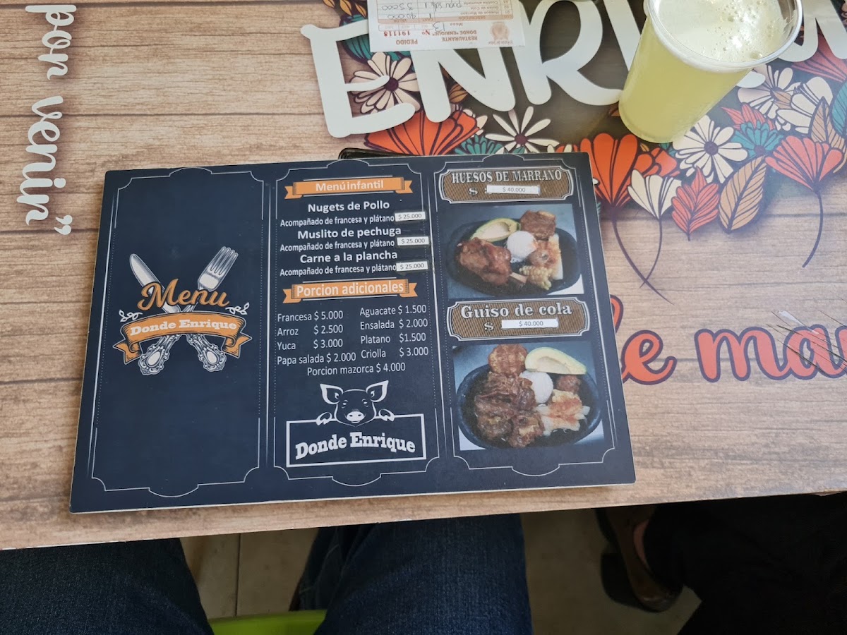 Restaurante Donde Enrique Menu 3