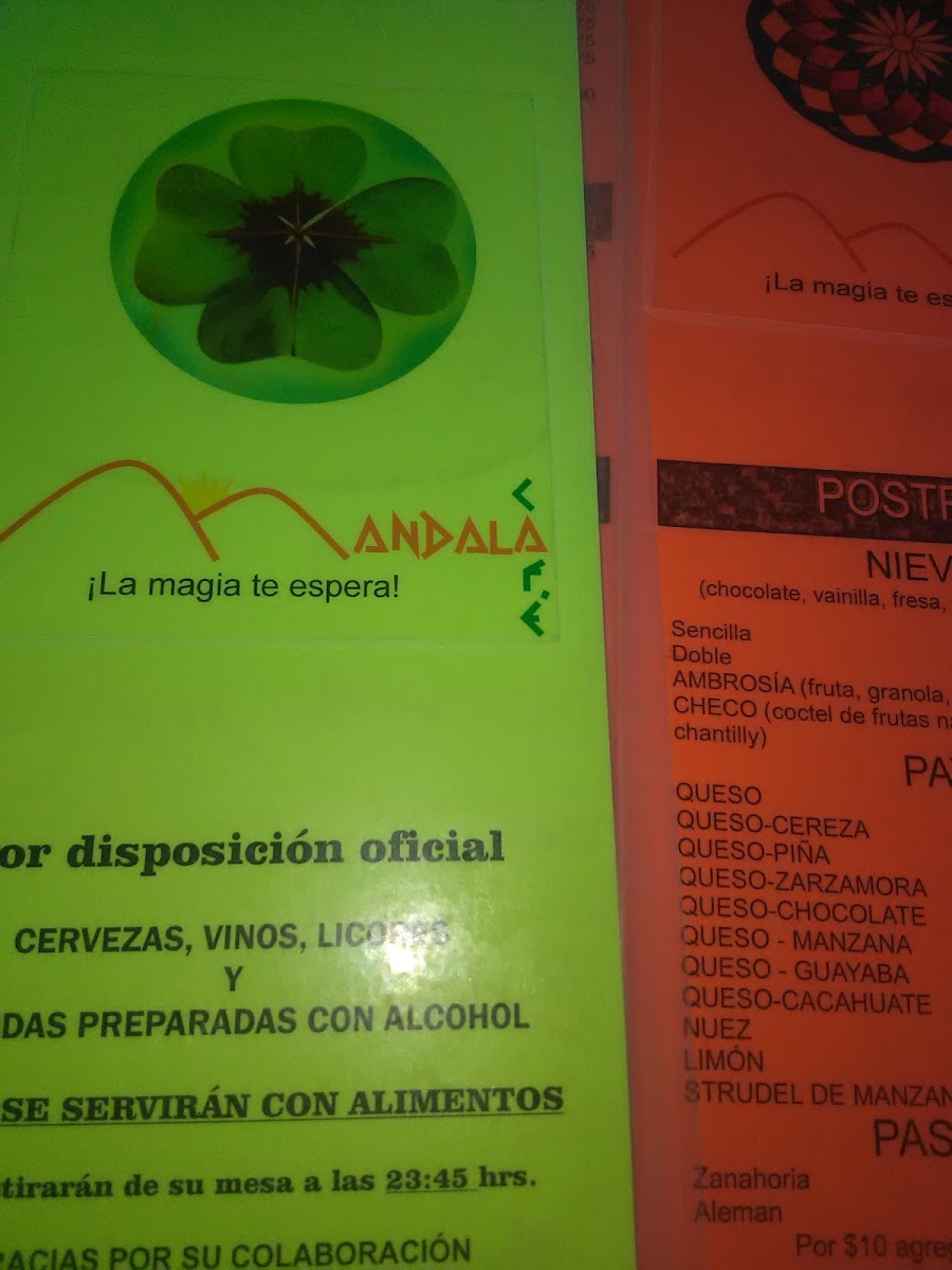 Mandala Restaurant-Bar Menu 1