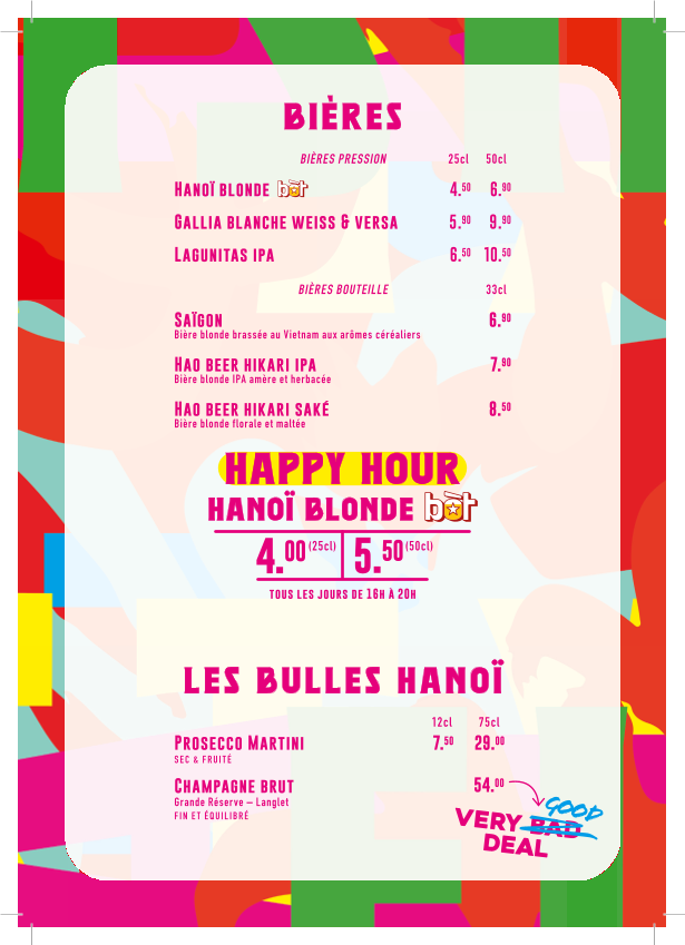 Hanoï Cà Phê Opéra Menu 5