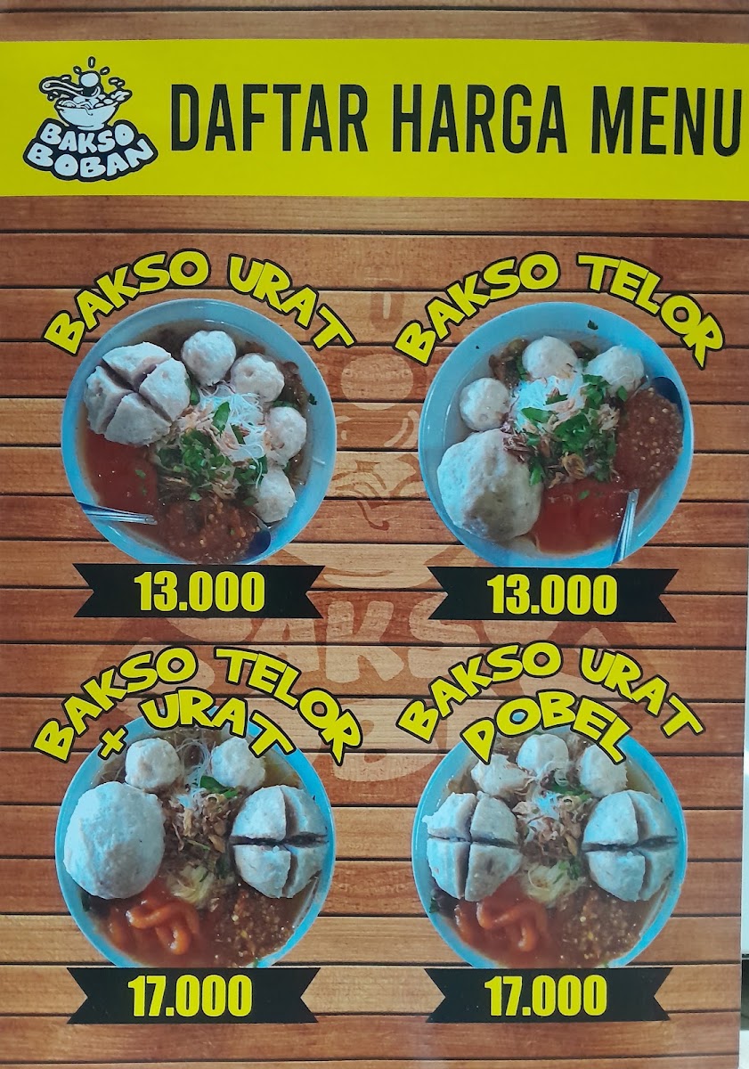 Bakso Boban Menu 2