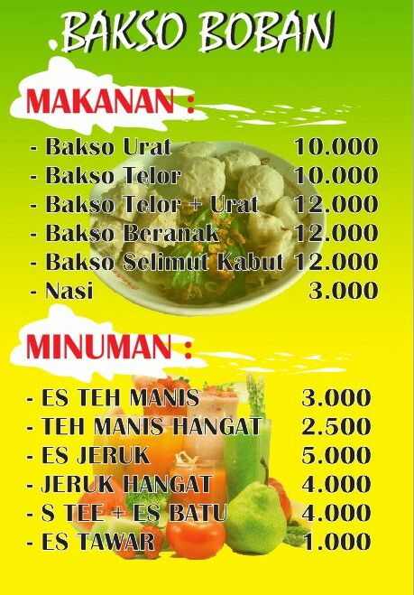 Bakso Boban Menu 7