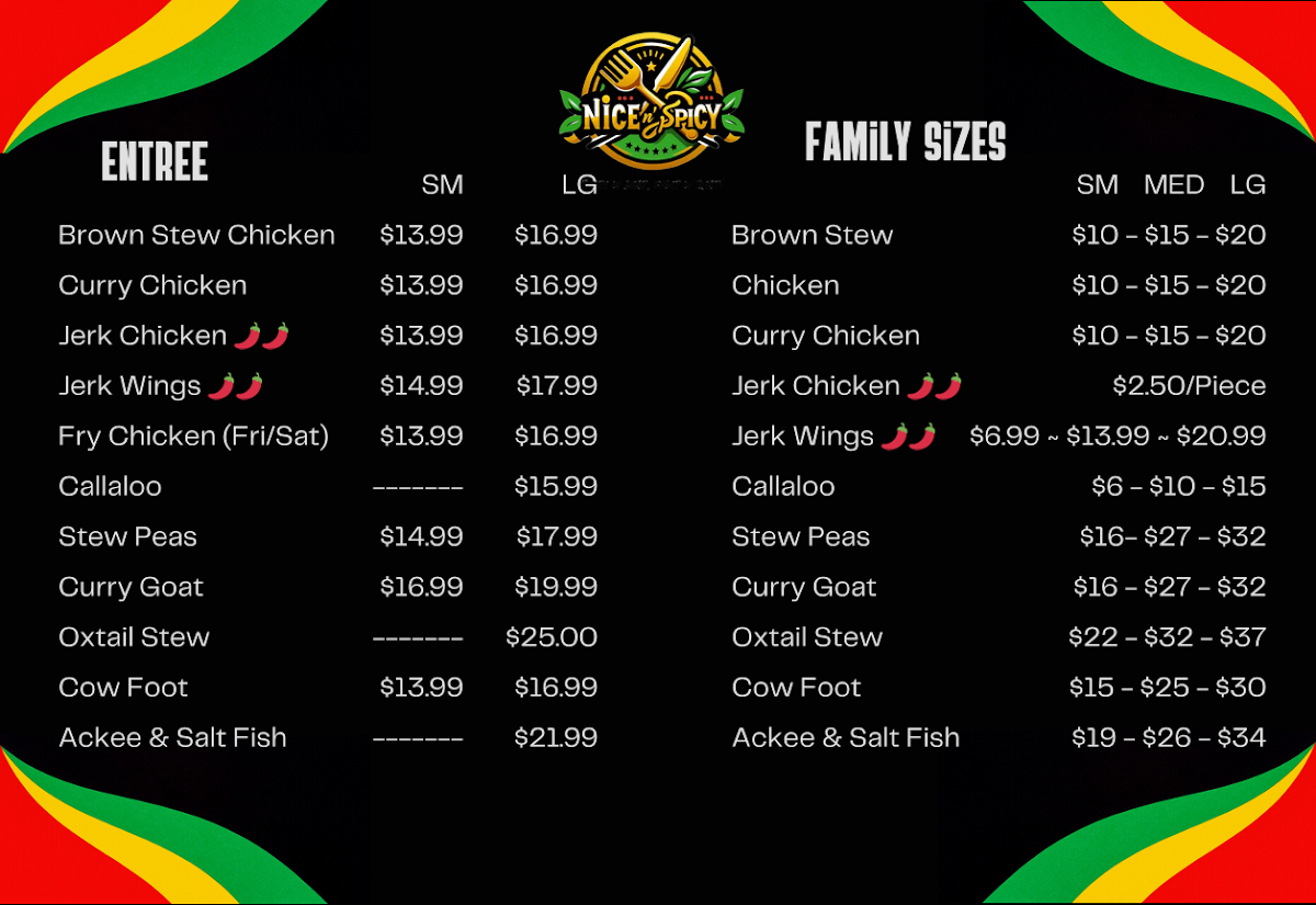 Nice N Spicy Menu 2