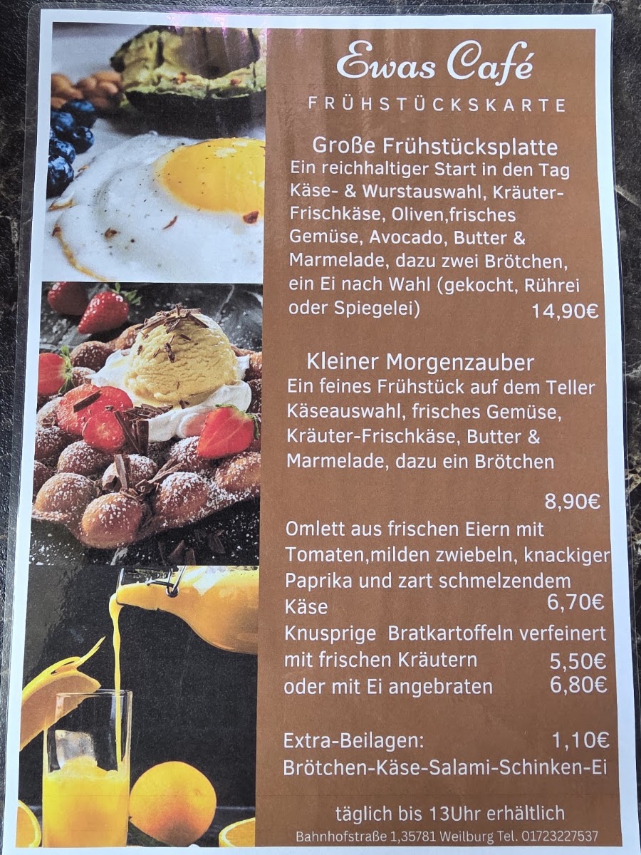 EWAS CAFE Menu 1