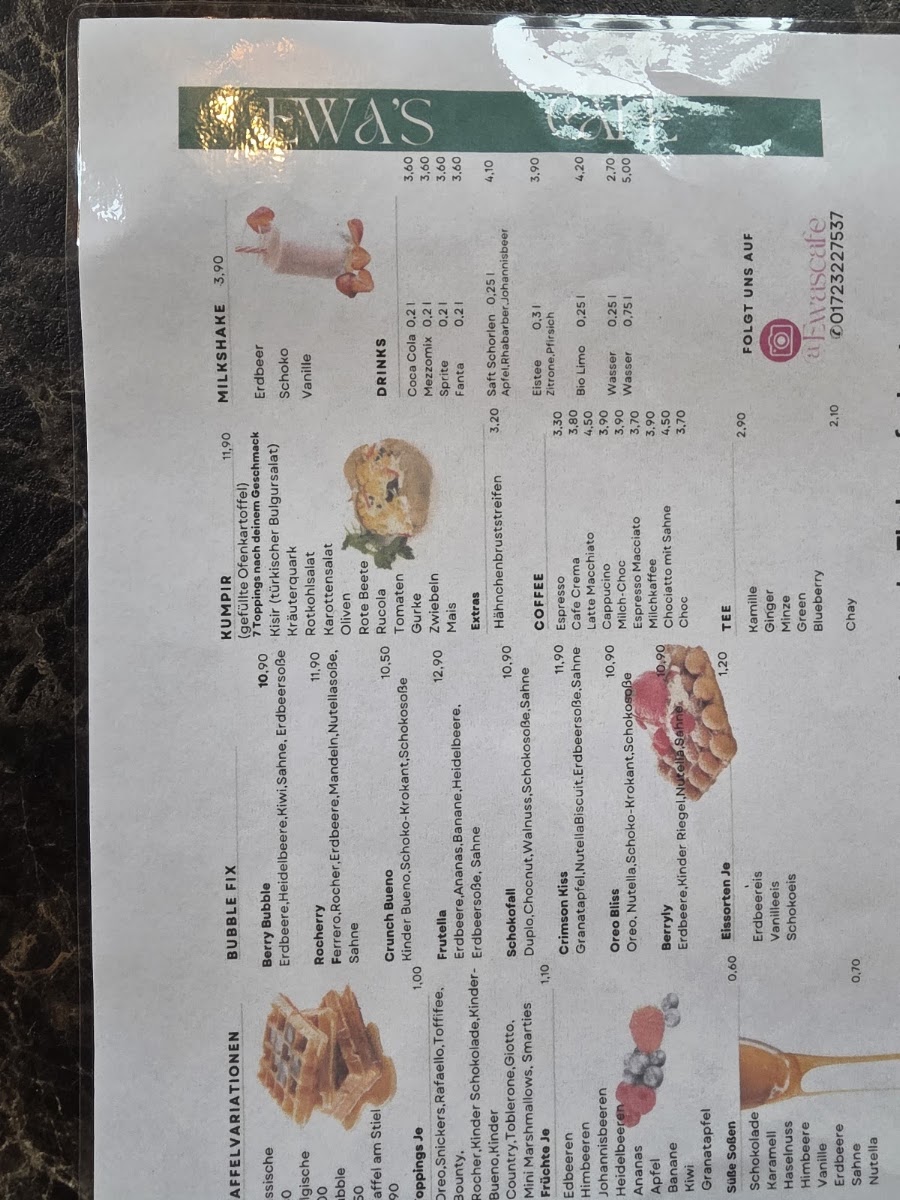 EWAS CAFE Menu 2