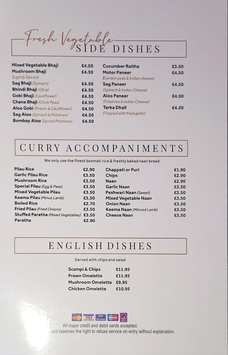 Valley Spice Menu 2