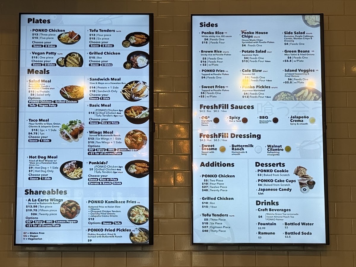 PONKO Chicken Midtown Menu 1
