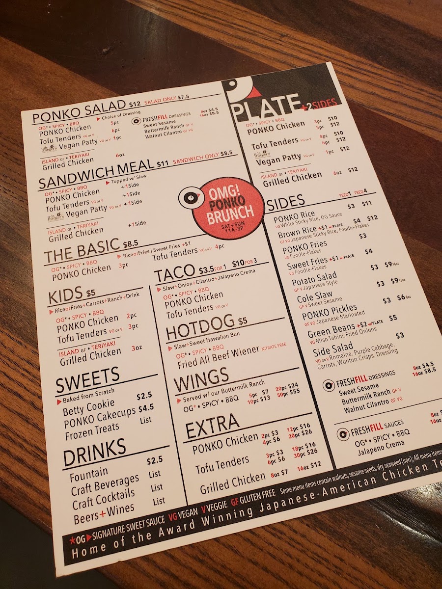 PONKO Chicken Midtown Menu 3