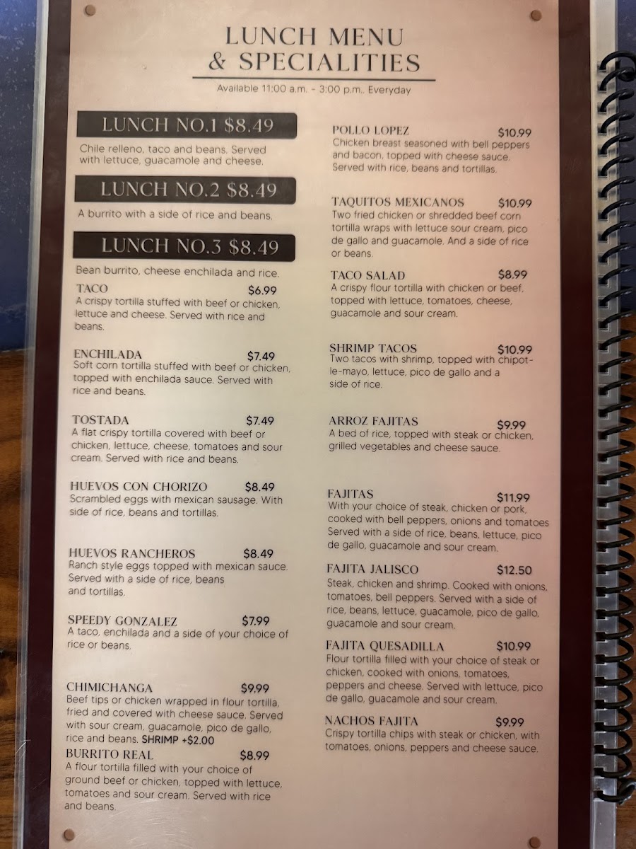 MI TORO SUPREMO LLC Menu 4