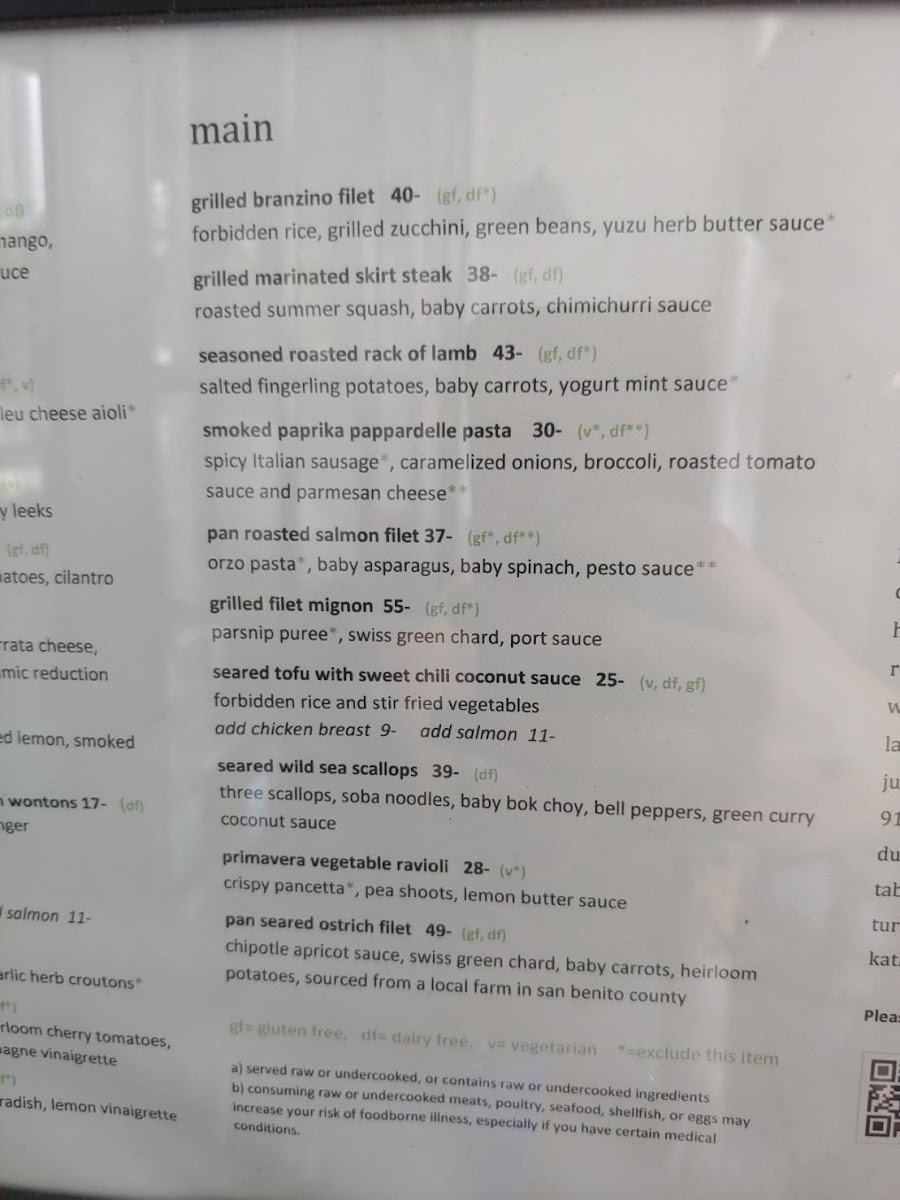 Saint Michael's Alley Menu 1