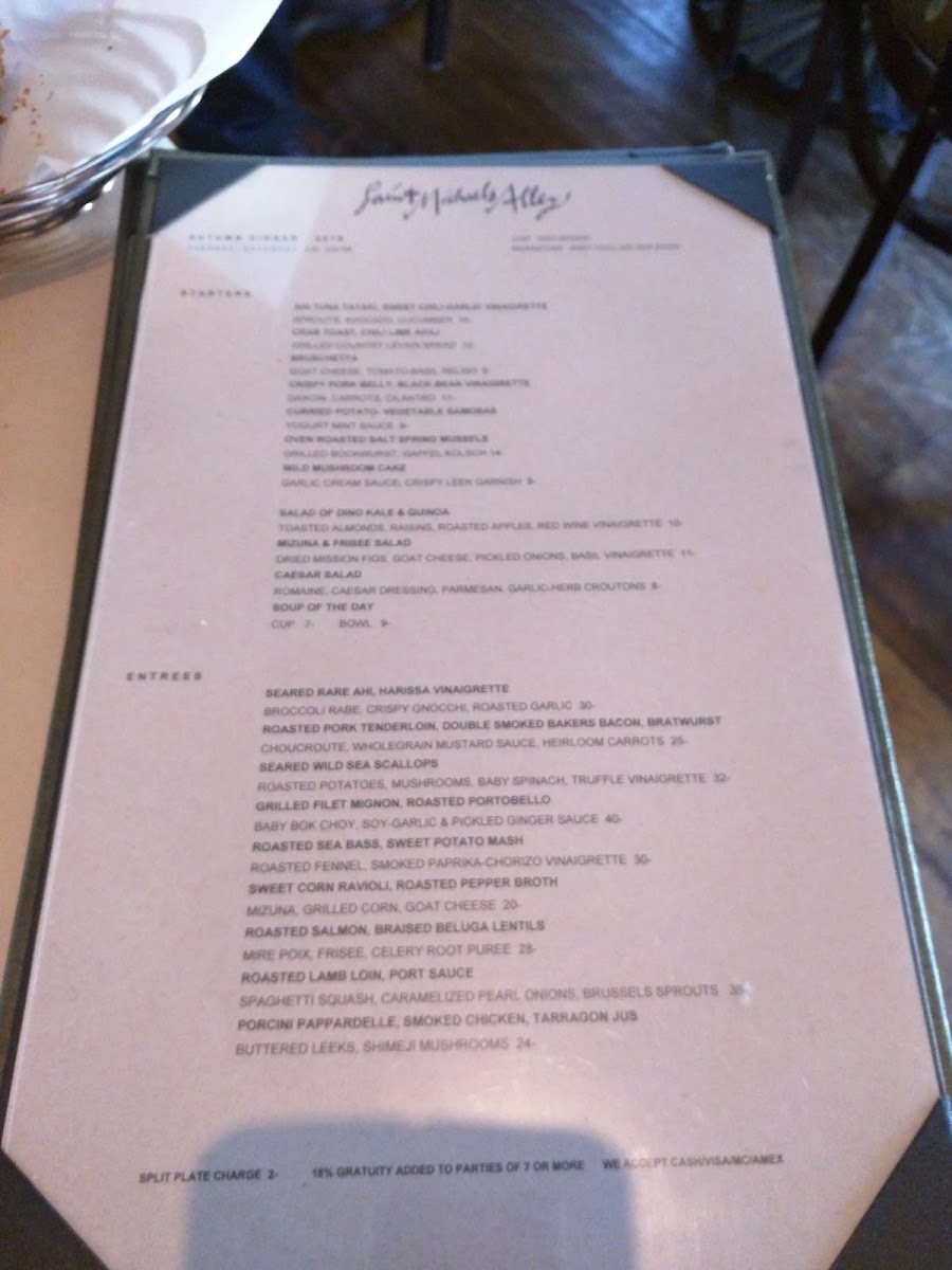 Saint Michael's Alley Menu 6