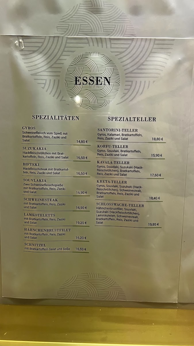 Restaurant Schlosswache Menu 1
