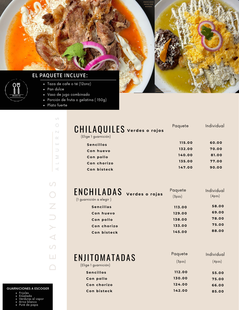 Café Murcia Menu 1