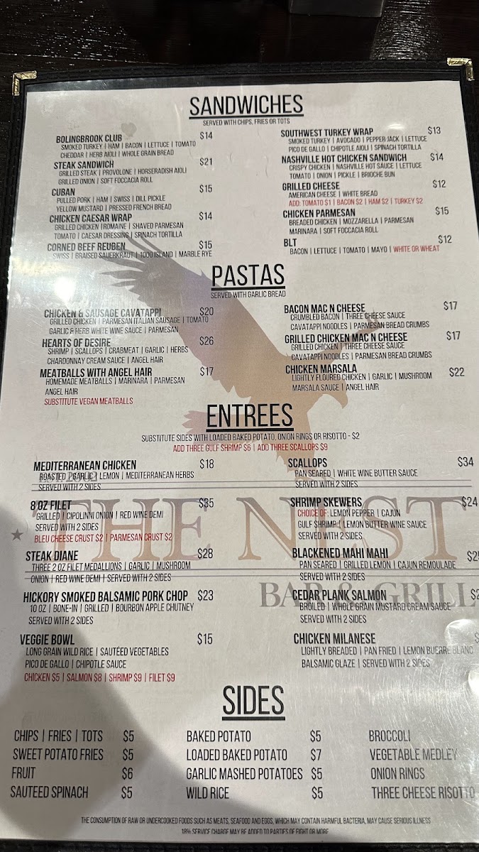 The Nest Bar & Grill Menu 5