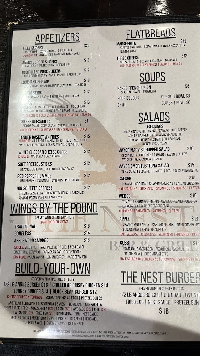 The Nest Bar & Grill Menu 6
