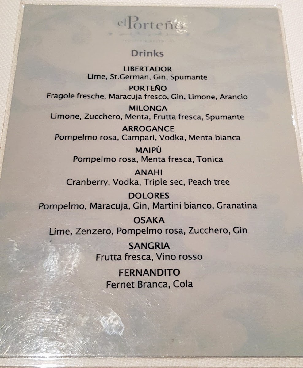 El Porteño • Arena Menu 5