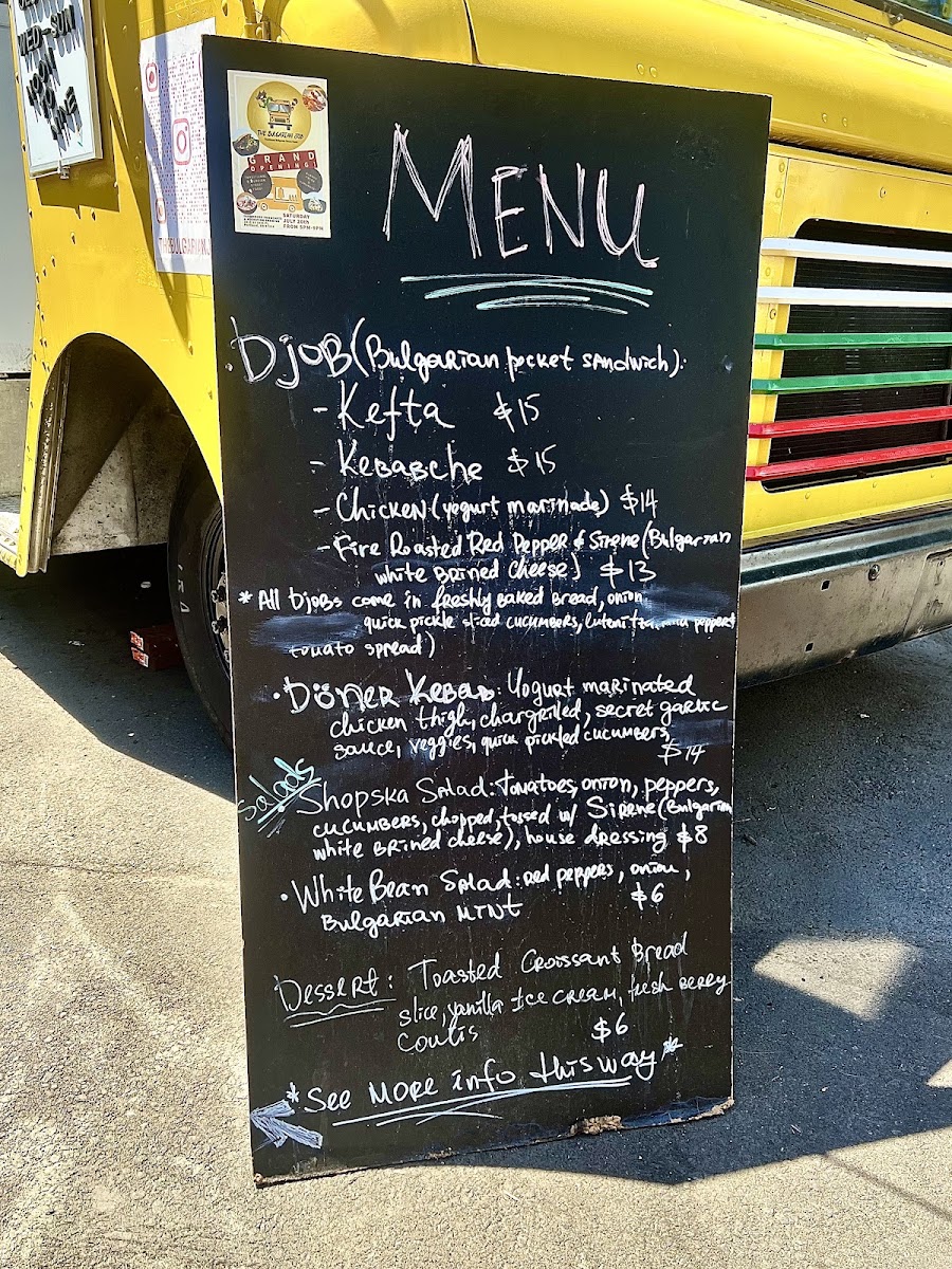 THE BULGARIAN JOB Menu 5
