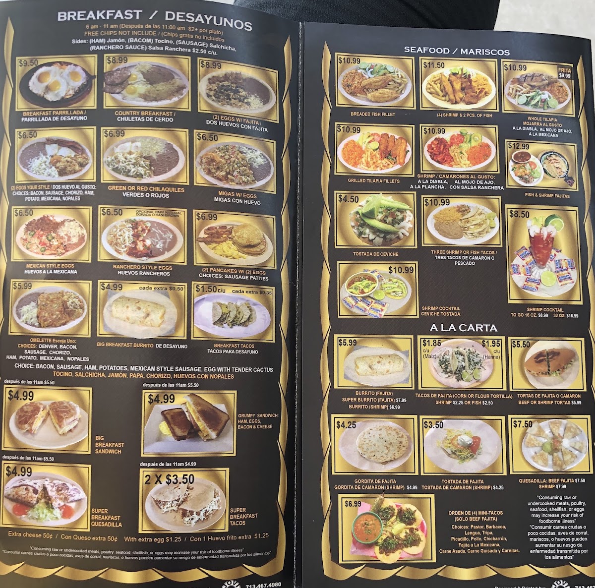 Taqueria and restaurant Menu 7