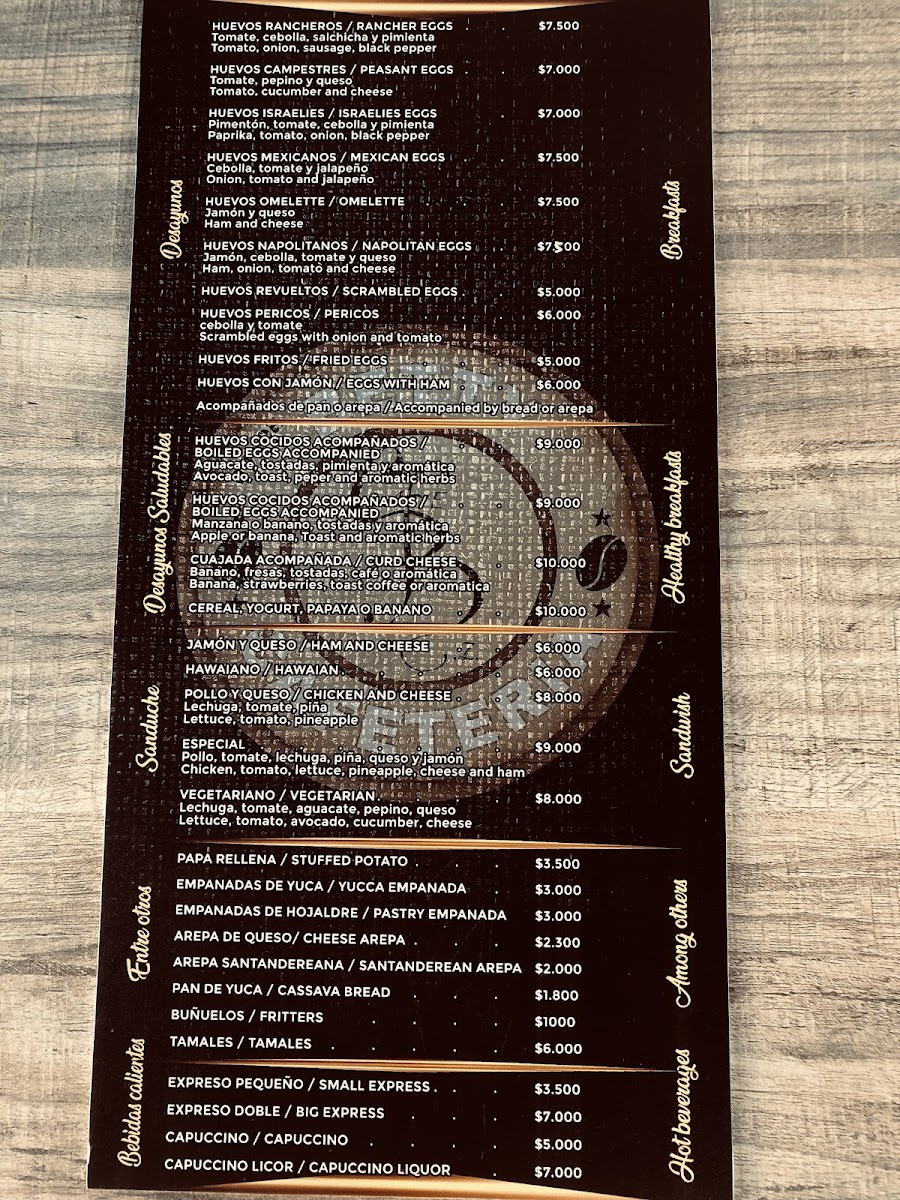 Cafetería Betty Menu 2