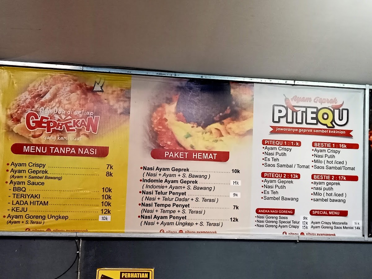 Ayam Geprek PITEQU Menu 1