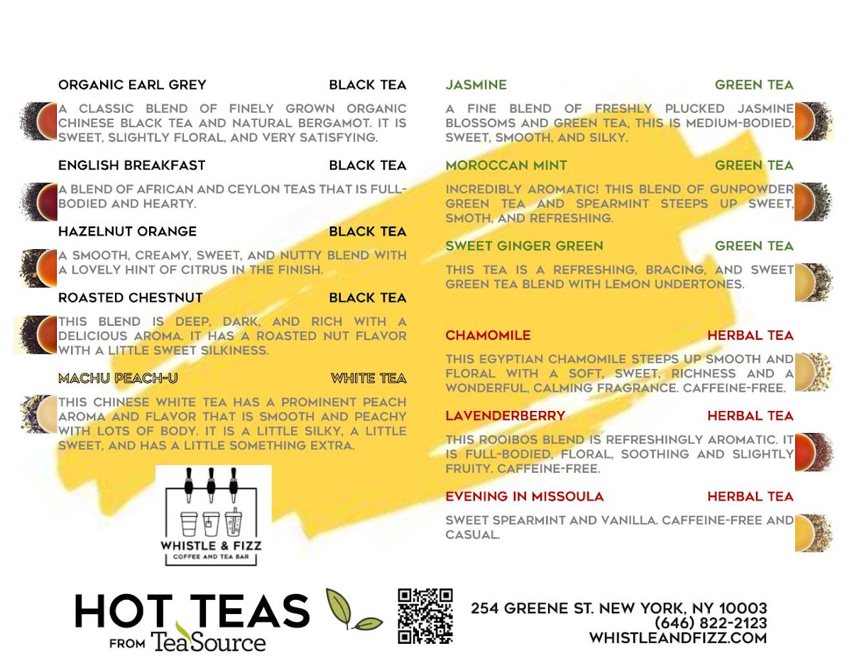Whistle & Fizz Menu 1